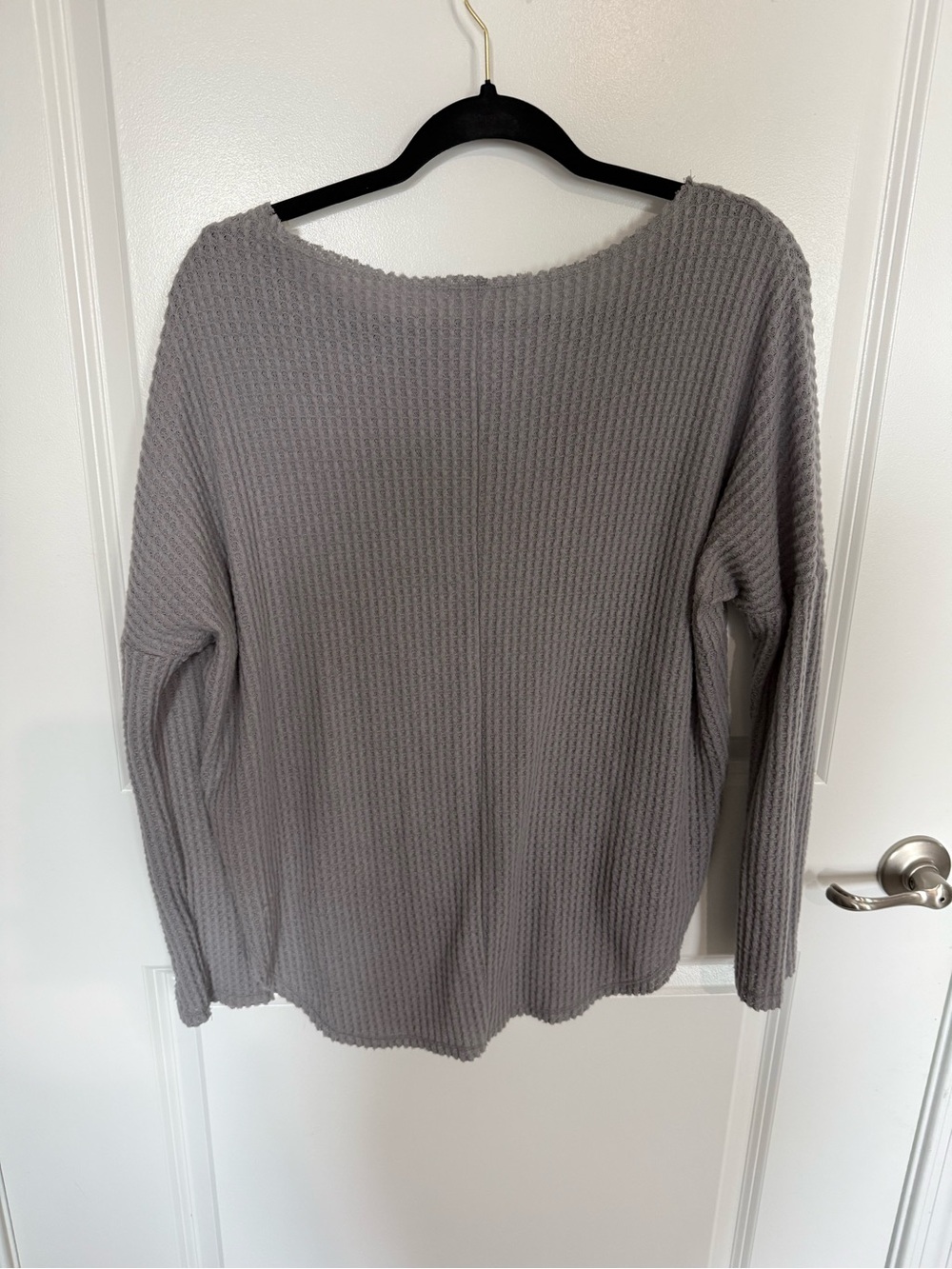 EVERLY Waffle Knit Long Sleeve Top-Md - Picture 4 of 4